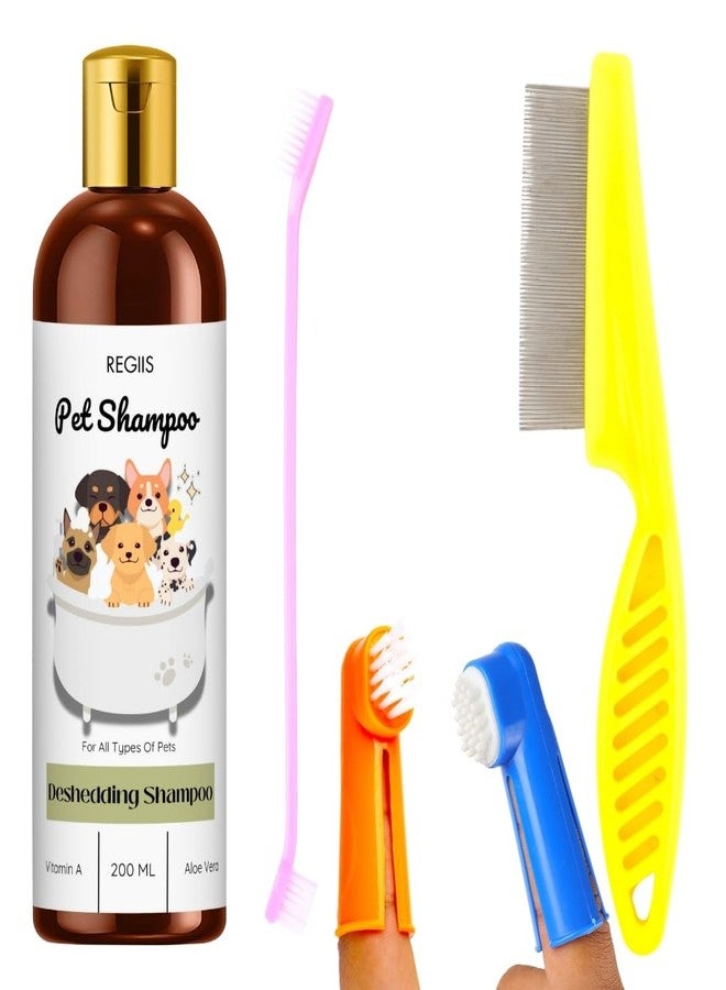 شامبو ريجيس للحيوانات الأليفة، تركيبة لإزالة الشعر الزائد مع فيتامين أ والصبار، 200 مل، زجاجة بنية اللون بغطاء ذهبي، لجميع أنواع الحيوانات الأليفة (عبوة من 3 قطع) - Image 1